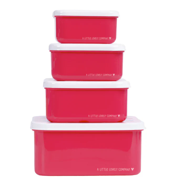 A Little Lovely Company - Set Snackdoosjes (4 stuks) | Cherries - Image 3