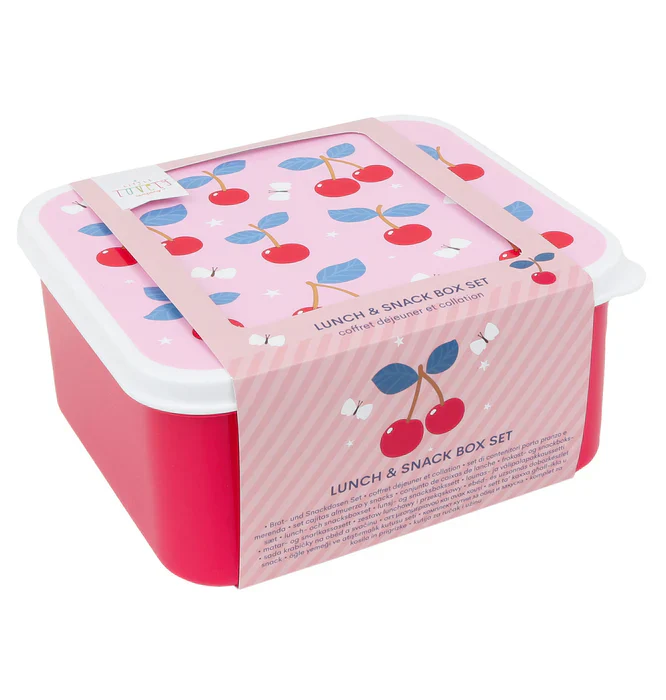 A Little Lovely Company - Set Snackdoosjes (4 stuks) | Cherries - Image 4