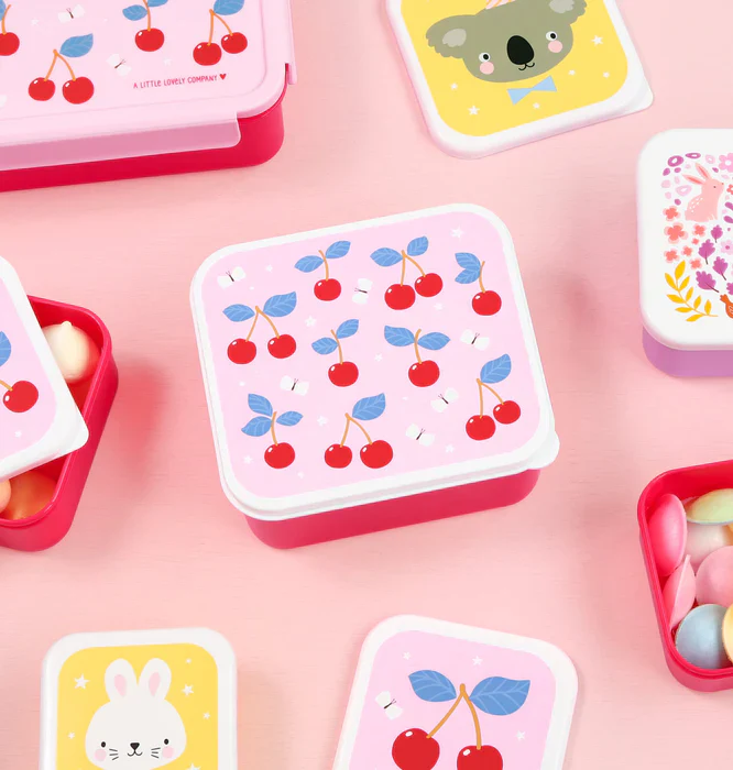 A Little Lovely Company - Set Snackdoosjes (4 stuks) | Cherries - Image 7