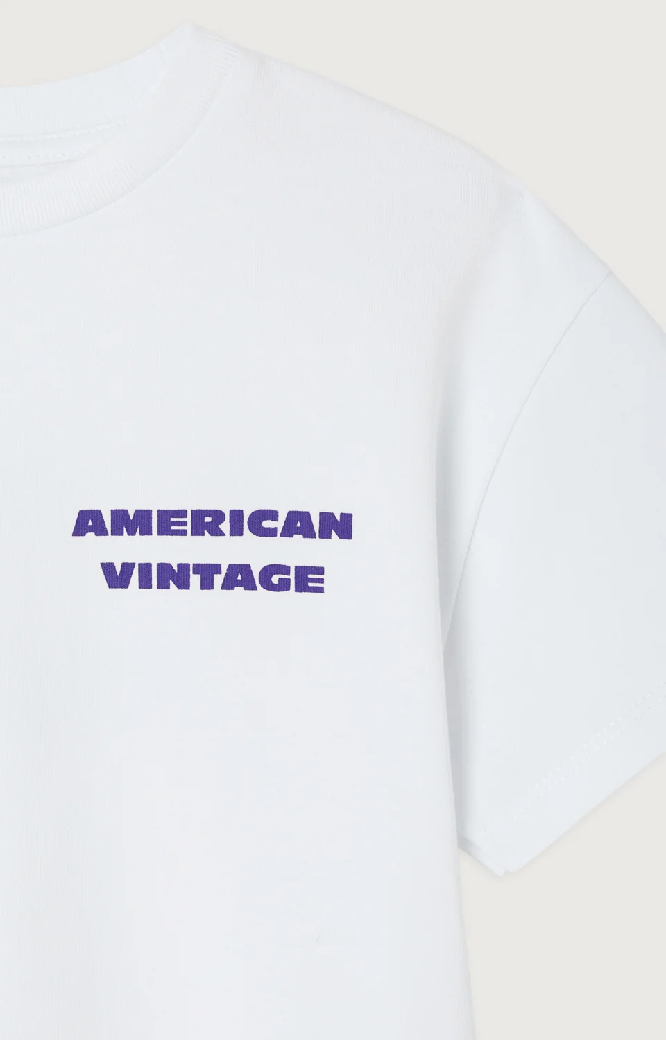 American Vintage - T-Shirt Fizvalley Droit Col Rond Imprime White - Image 3