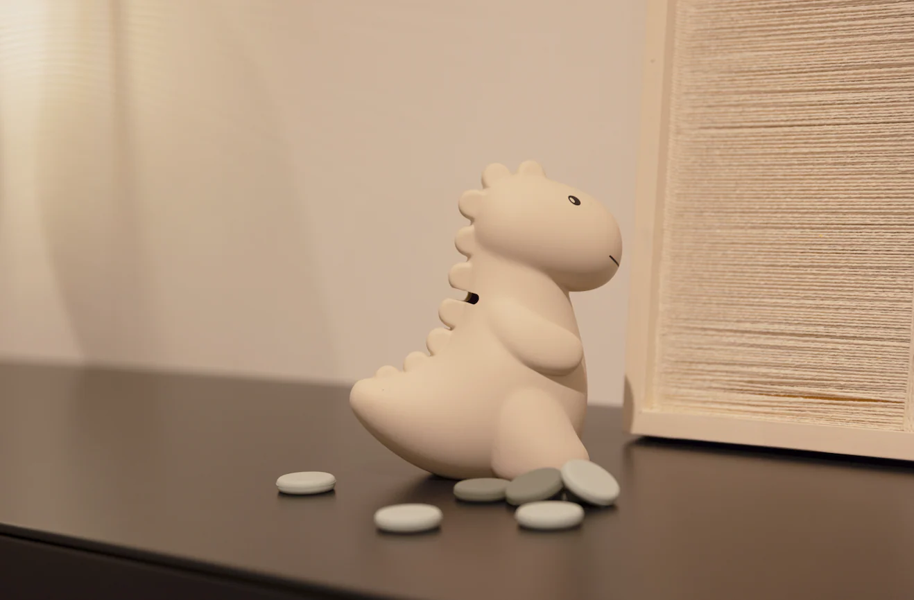 Atelier Pierre - Spaarpot Jeroom Dino Large | Sand - Image 5