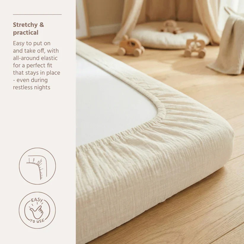 B-Boo - Hoeslaken Pre-Washed Hydrofiel 70x140cm | Offwhite - Image 4