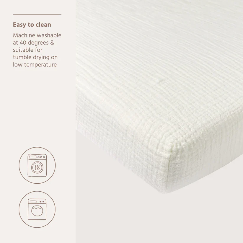 B-Boo - Hoeslaken Pre-Washed Hydrofiel 70x140cm | Offwhite - Image 7