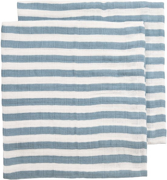 B-Boo - Tetradoeken Pre-washed 70x70 cm (2pack) | Fat Stripe Jeans Blue