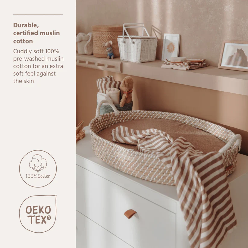 B-Boo - Tetradoeken Pre-washed 70x70 cm (2pack) | Fat Stripe Taupe - Image 4