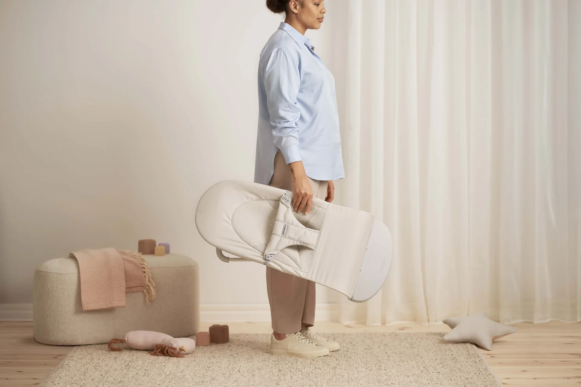 Babybjorn - Relax Balance Soft Woven Jersey Tri Fabric Lichtbeige - Image 2