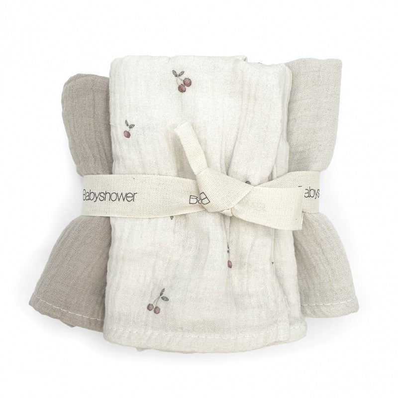 Babyshower - Tetradoek Set (3pack) | Cherries