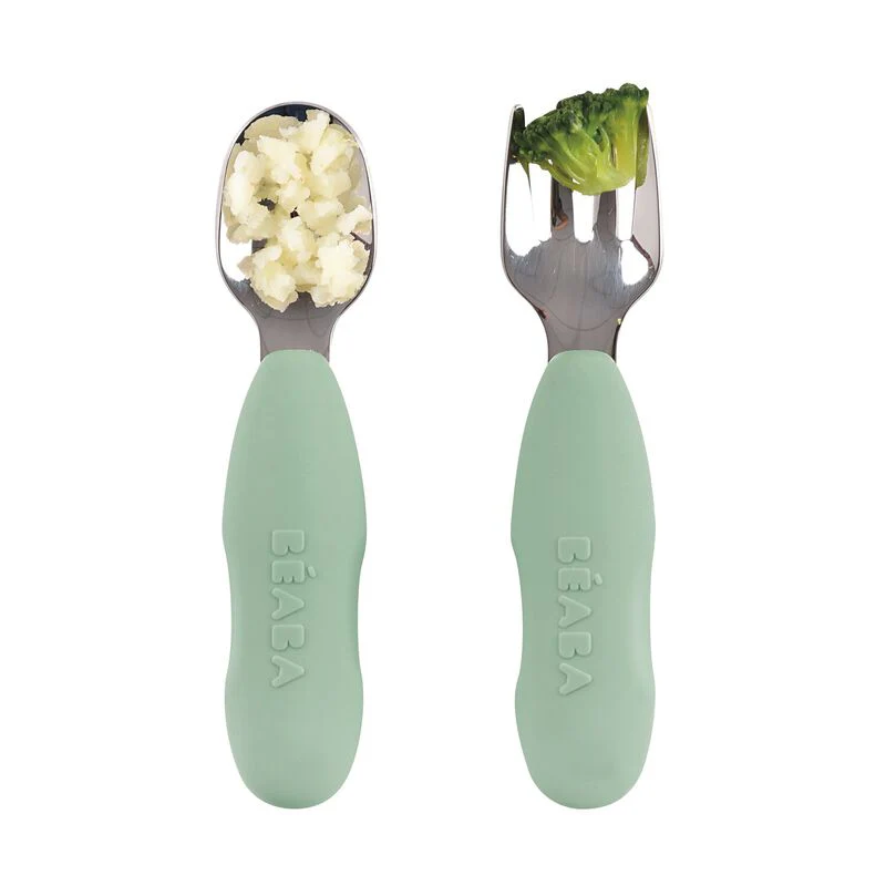 Béaba - Bestek Vork + Lepel Inox | Sage Green - Image 3