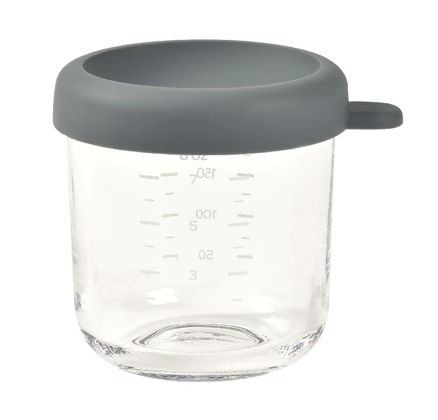 Béaba - Glazen Bewaarpotje 250ml | Grijs