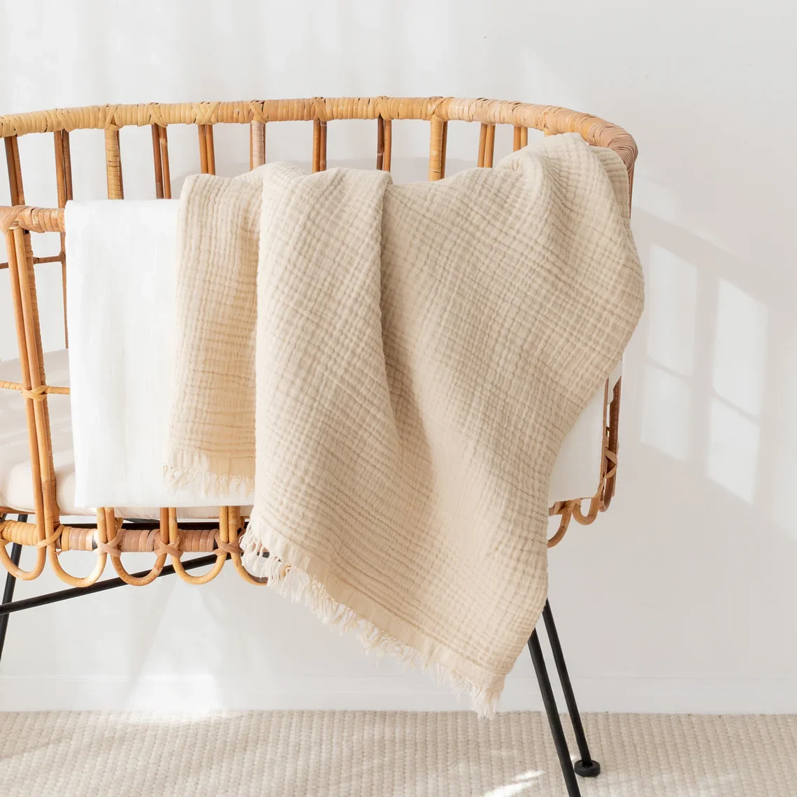 Bemini - Deken Double Swaddle 80x100cm | Naturel - Image 4