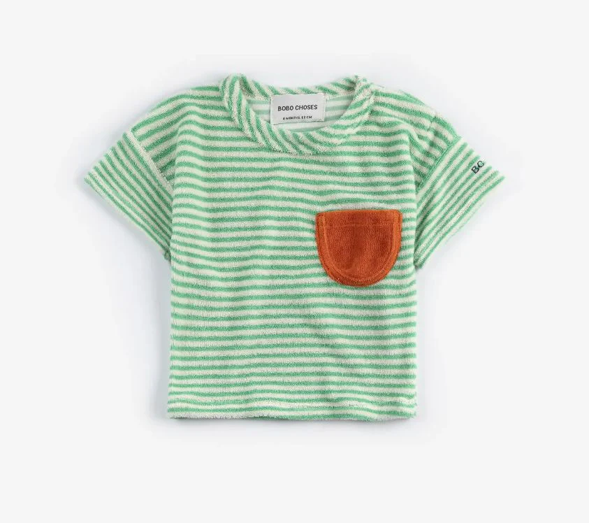Bobo Choses - T-Shirt Stripes Terry Cloth | Green