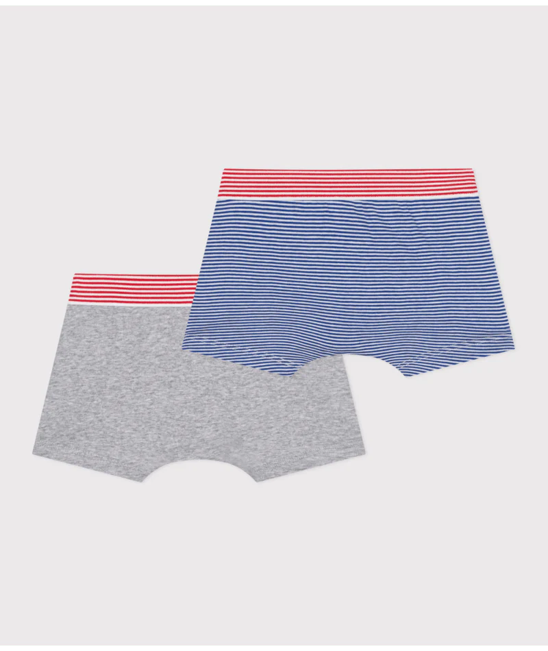 Boxershort Blue Stripes / Grey Melange Variante 1 (2pack) - Image 2