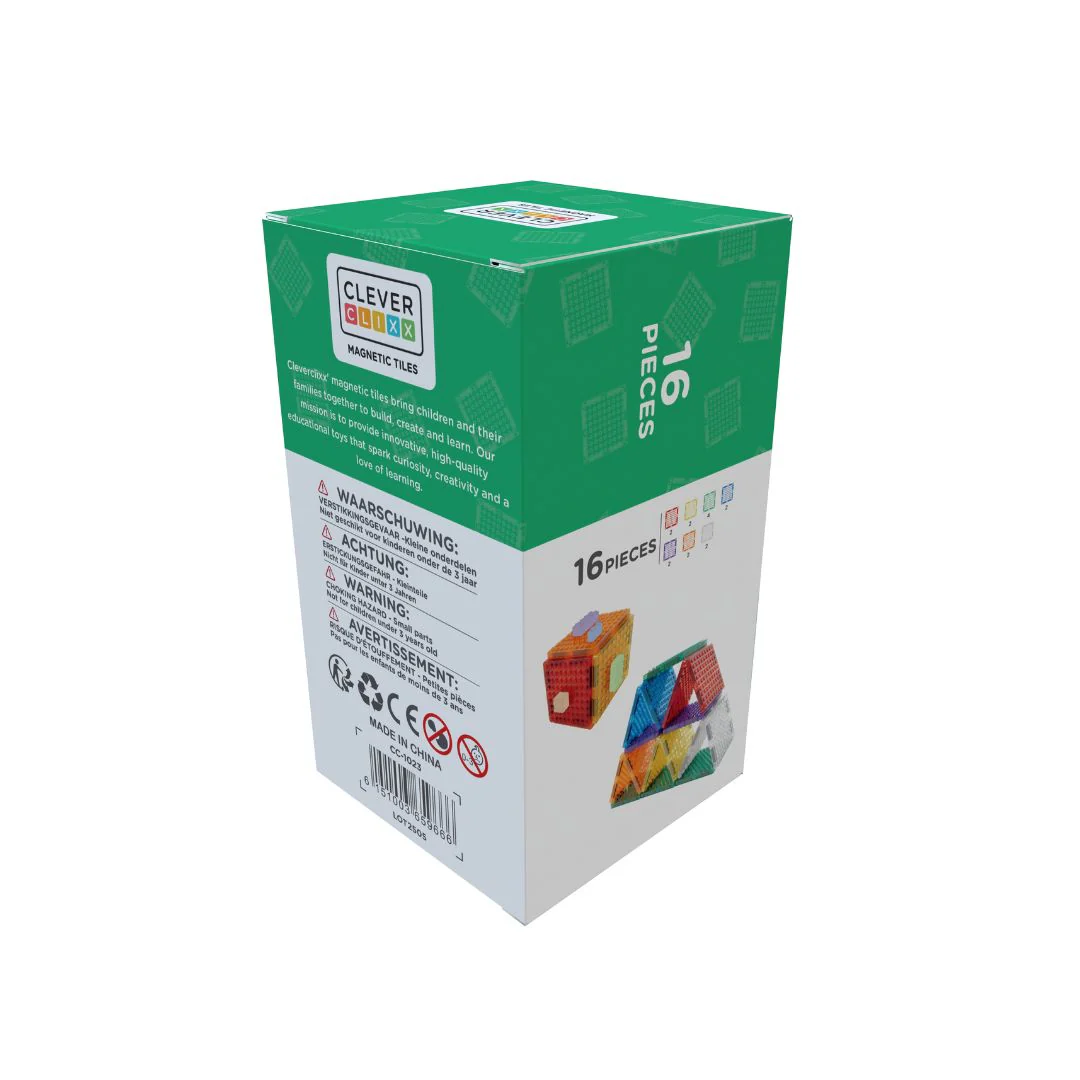 Cleverclixx - Magnetische Tegels Brick Tiles Intense | 16-delige Bouwset - Image 2