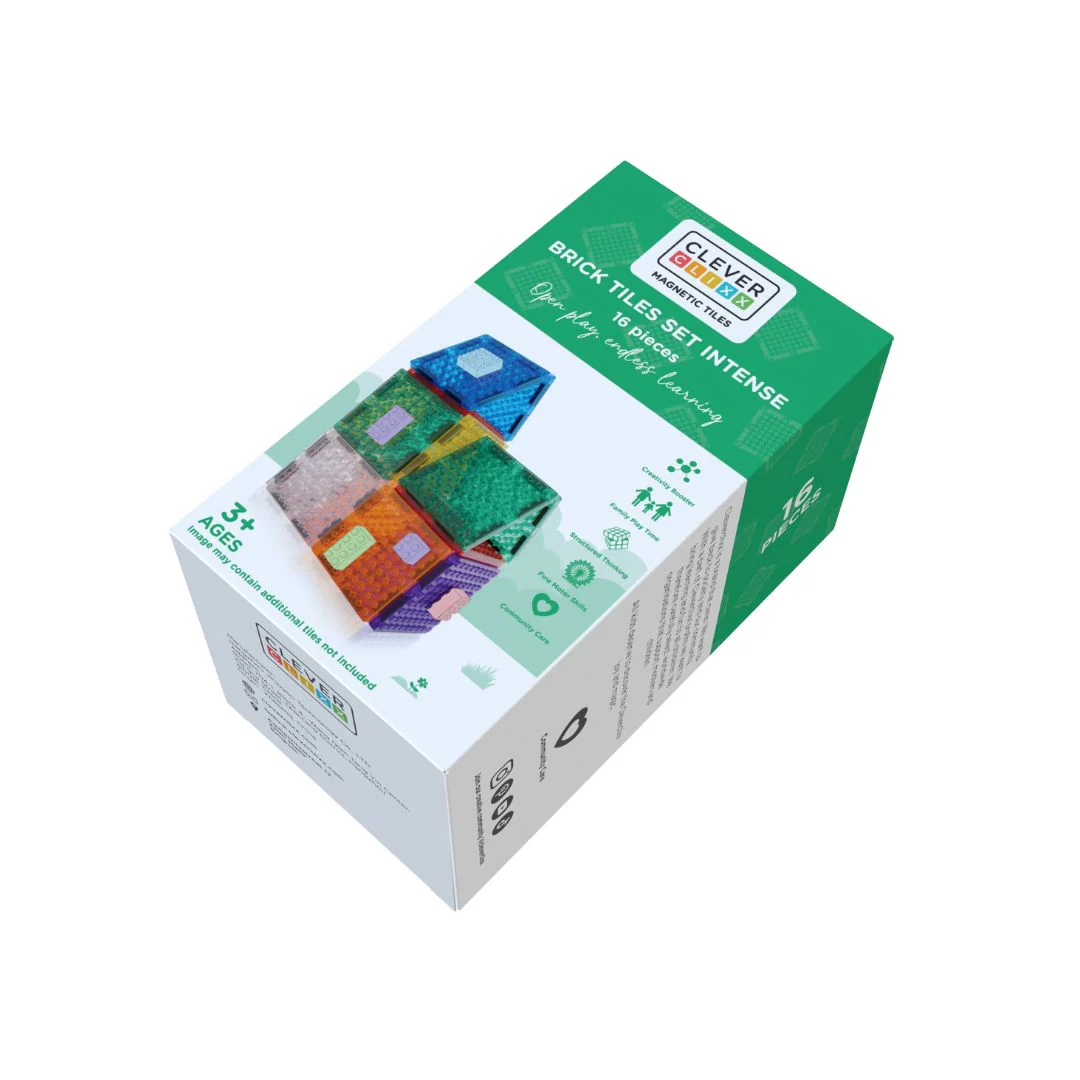 Cleverclixx - Magnetische Tegels Brick Tiles Intense | 16-delige Bouwset - Image 3