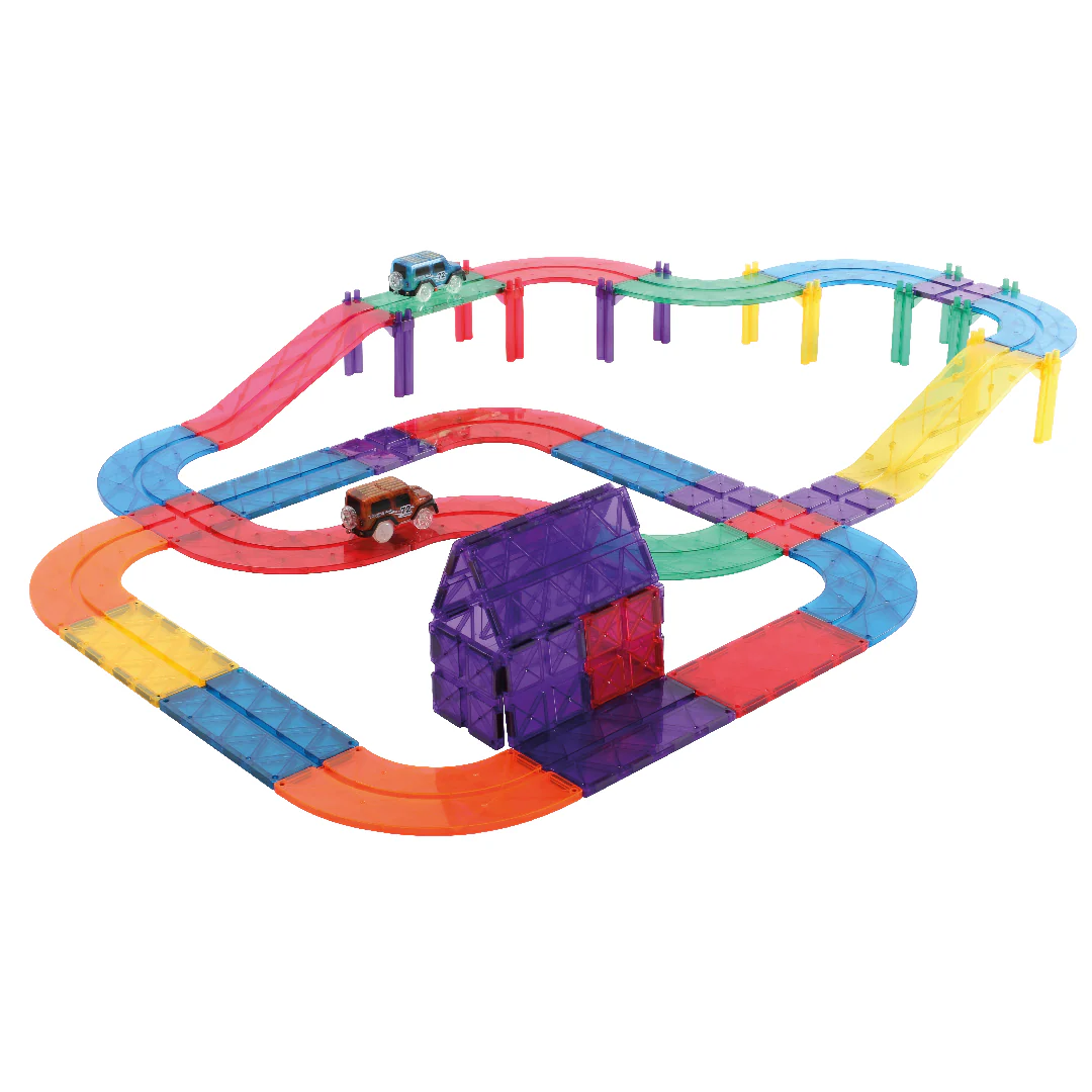 Cleverclixx - Magnetische Tegels Race Track Intense | 65-delige Racebaan Bouwset - Image 6