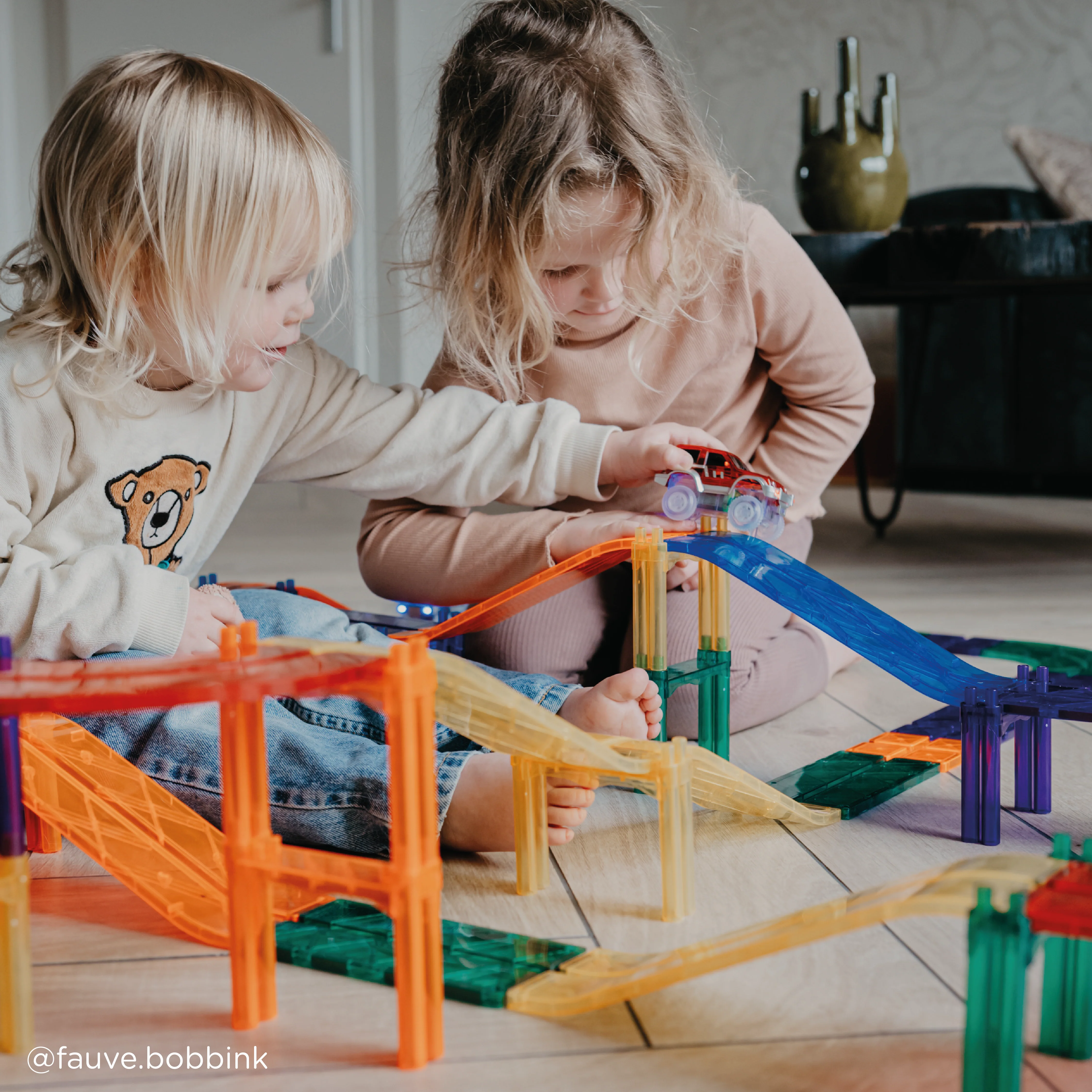 Cleverclixx - Magnetische Tegels Race Track Intense | 65-delige Racebaan Bouwset - Image 9
