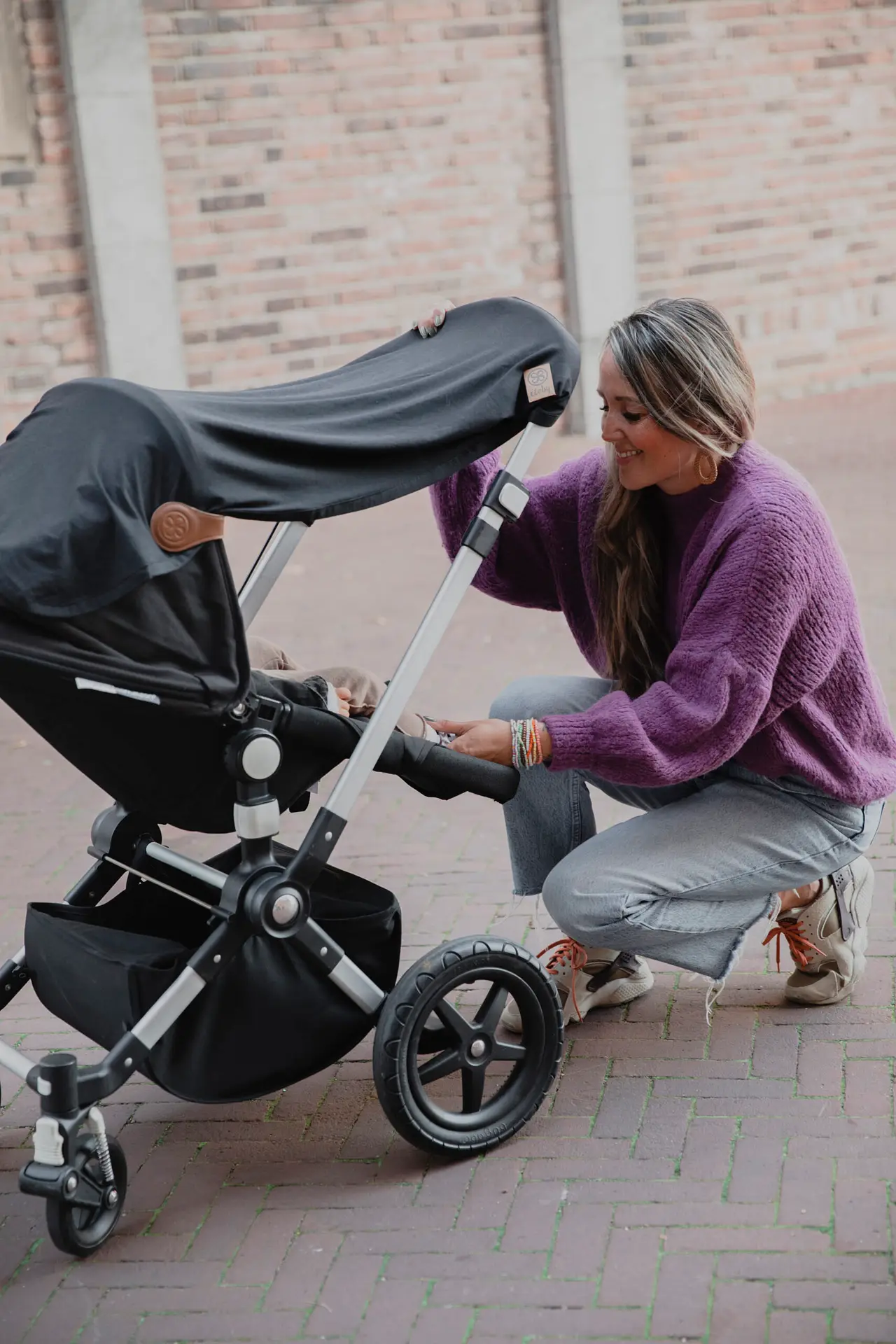 Cloby - Afdekdoek Kinderwagen UV50+ | Stone Grey - Image 4