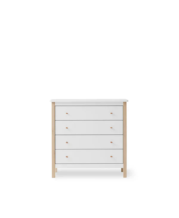 Oliver Furniture - Commode Wood 4 Laden | White / Oak