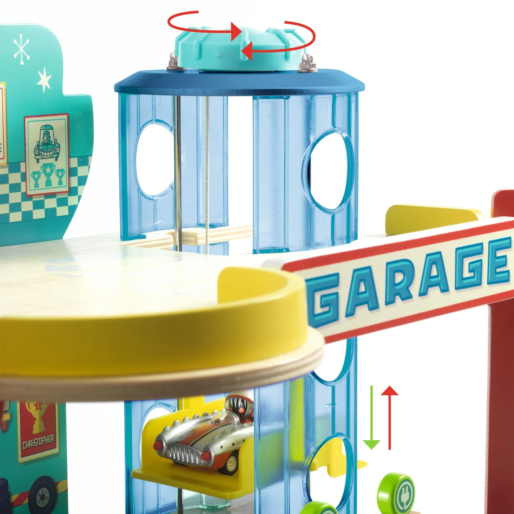 Djeco - Houten Garage Crazy Motors | Multicolor - Image 4
