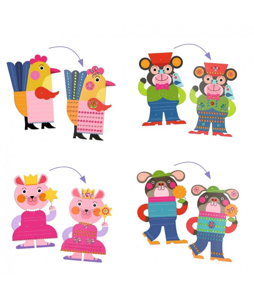 Djeco - Knutselset Creëren Met Stickers Fonkelingen | Versier Dierenkaarten - Image 3