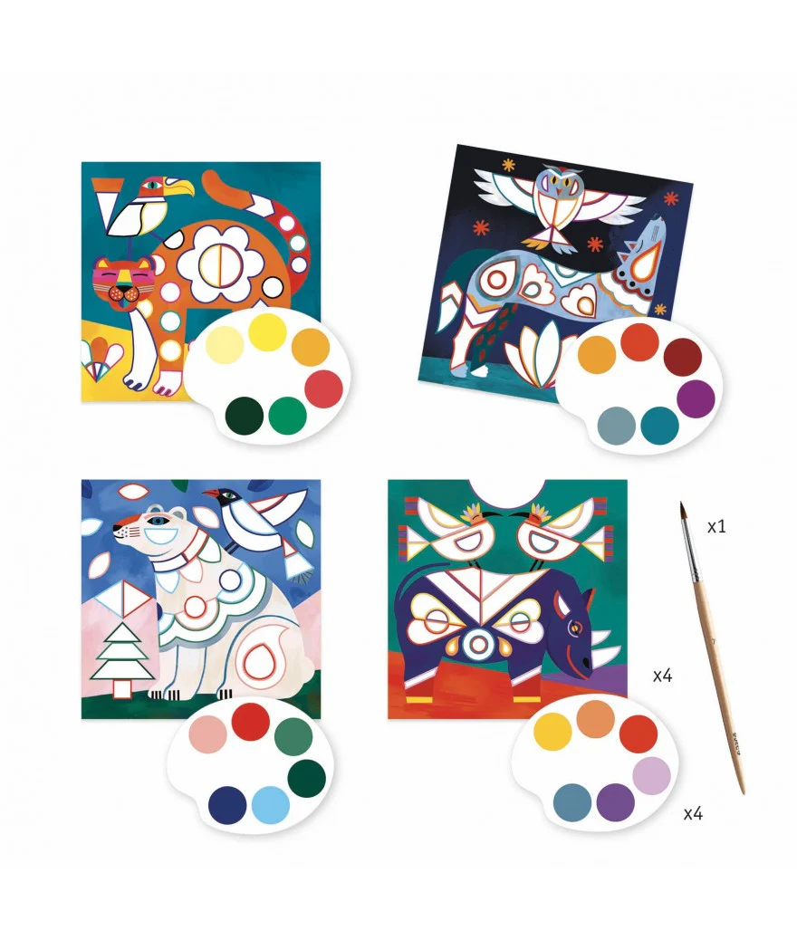 Djeco - Knutselset Kaarten Schilderen Dierenrijk | Kleuren op Code - Image 3