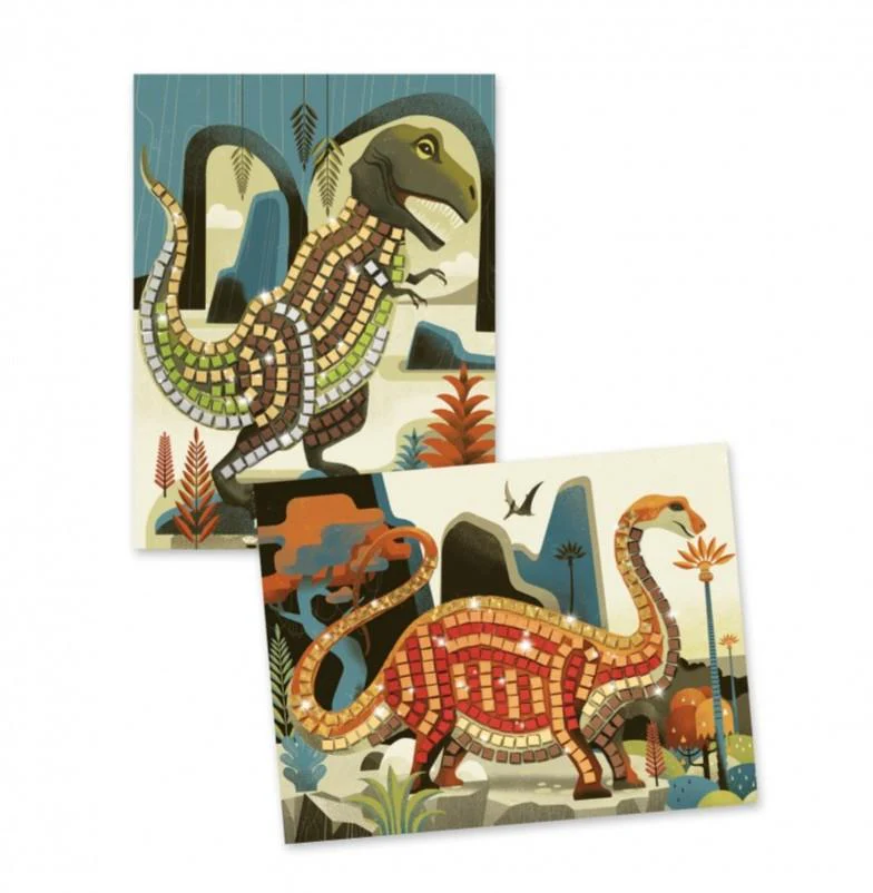 Djeco - Knutselset Mozaïek Dinosaurussen | Metallic Dino Mozaïek - Image 2