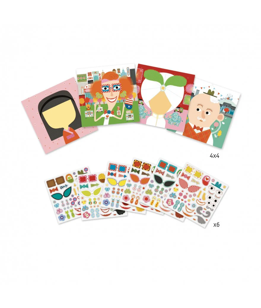 Djeco - Knutselset Stickers Allemaal Verschillend | Gezichten Maken met Stickers - Image 3