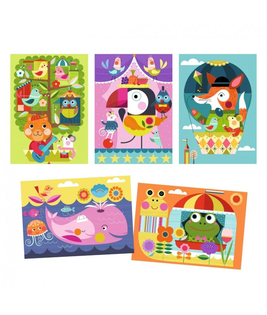 Djeco - Kraskaarten Leuk Om Te Ontdekken | 5 stuks - Image 3