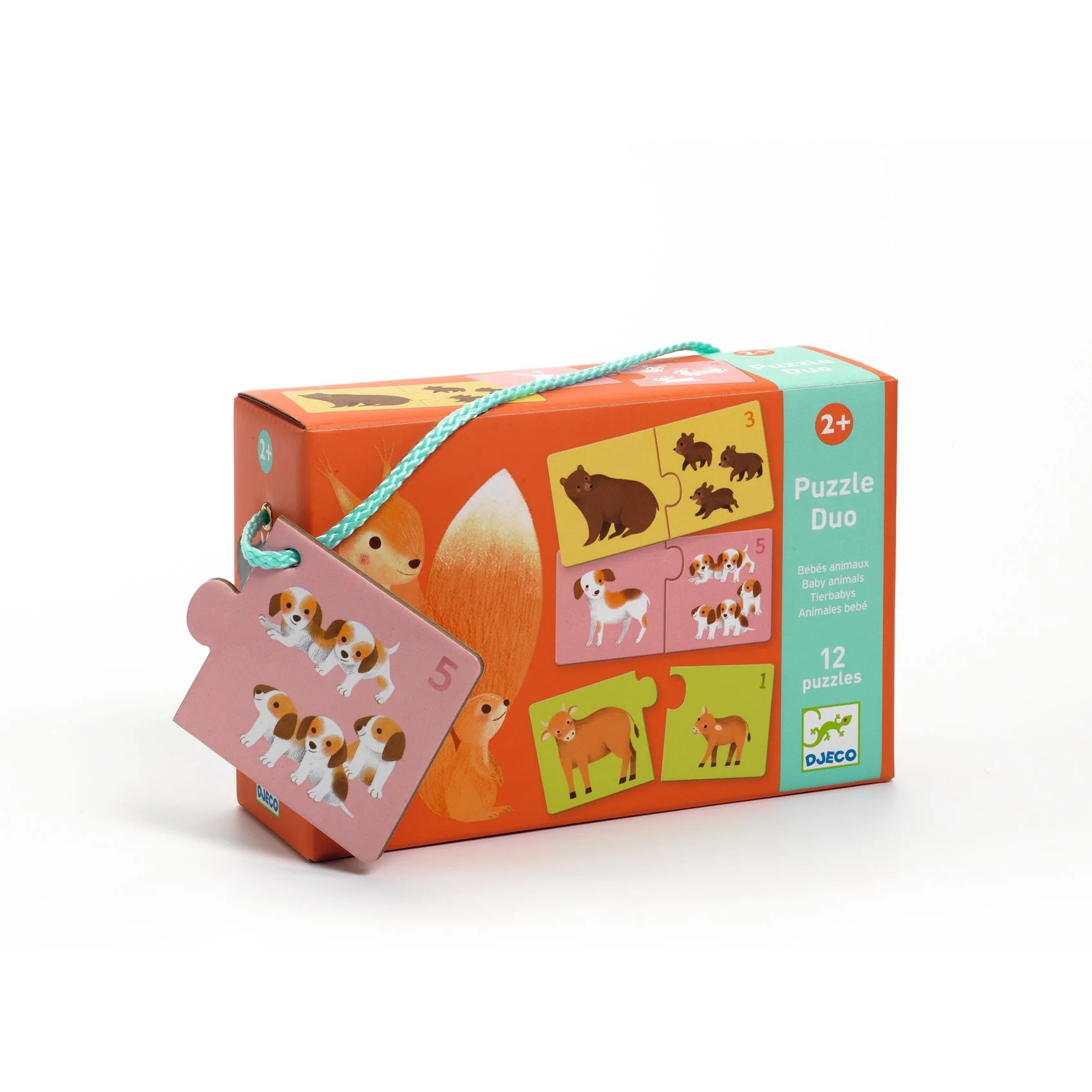 Djeco - Puzzel Duo Baby Dieren | 12-delige combinatiepuzzel - Image 2