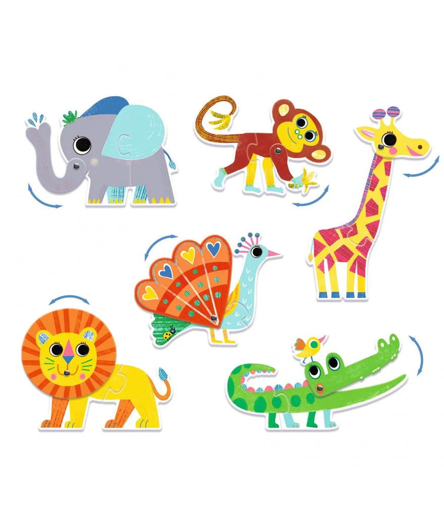 Djeco - Puzzel Duo Wilde Dieren | 6x2 stuks - Image 3