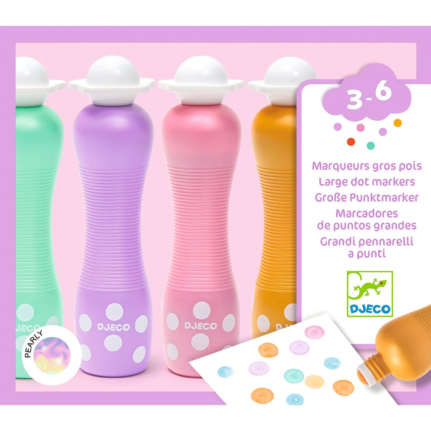 Djeco - Stempelstiften Pearly 4-pack | Multicolor