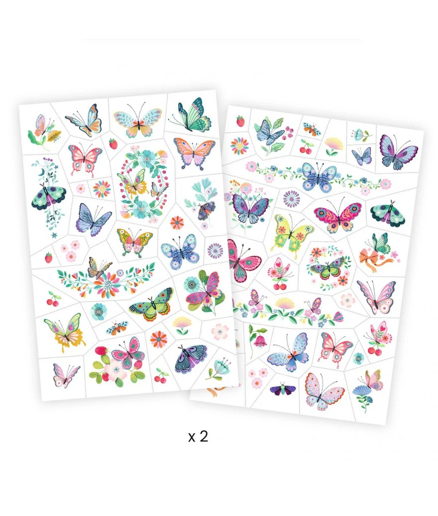 Djeco - Tattoos Droomvlinders | 2 vellen - Image 2