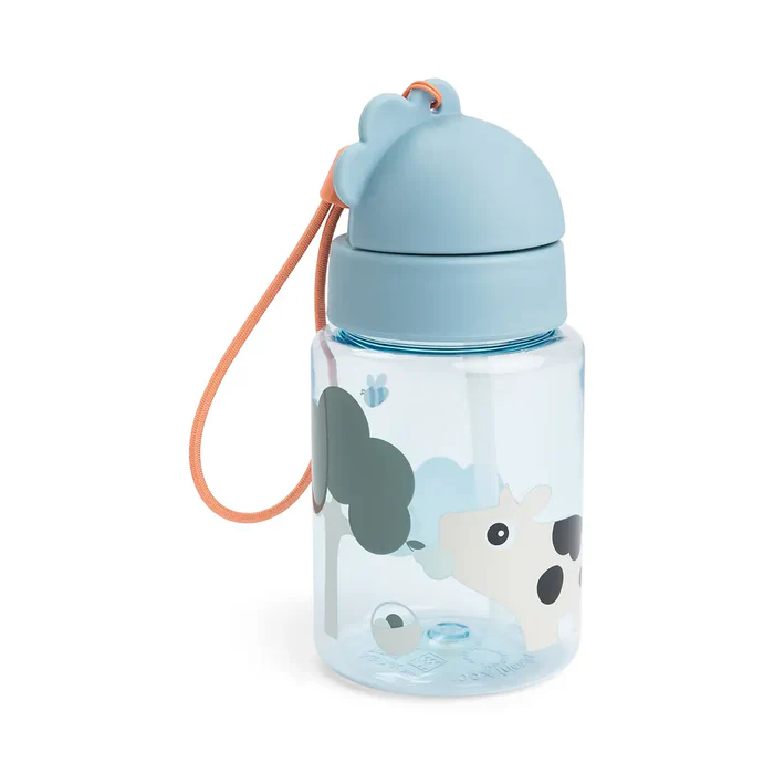 Done by Deer – Drinkfles Met Rietje | Tiny Farm Blue - Image 2