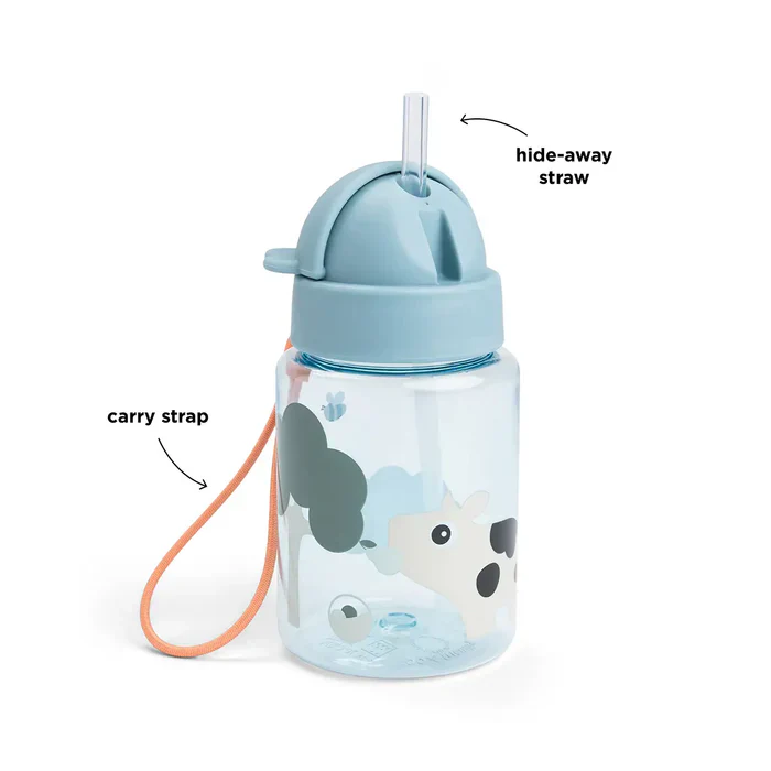 Done by Deer – Drinkfles Met Rietje | Tiny Farm Blue - Image 3