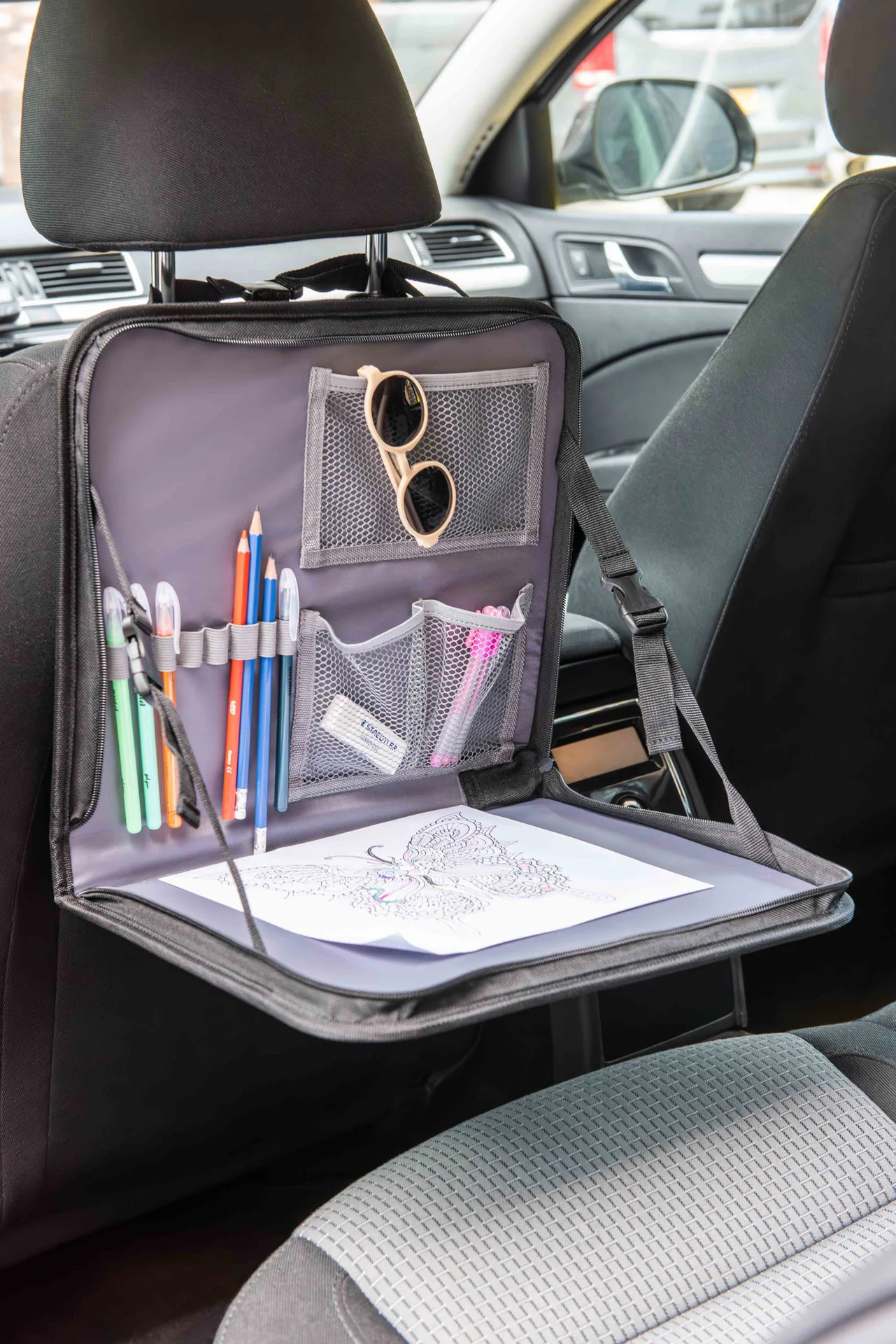Dooky - Tray Achterbank Auto Black | Met Tablethouder | Opvouwbaar Ontwerp - Image 5