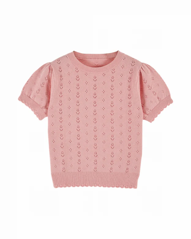 Emile et Ida - T-Shirt Ajoure MC | Macaron