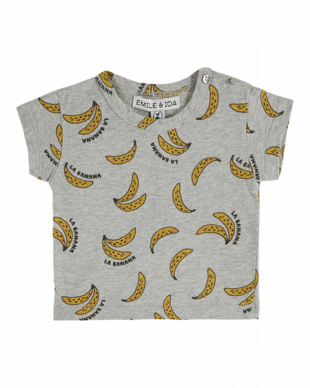 Emile et Ida - T-Shirt Baby | Banane Gris Chine