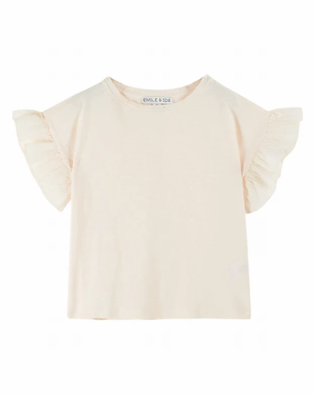 Emile et Ida - T-Shirt Jersey Flamme Baby | Creme