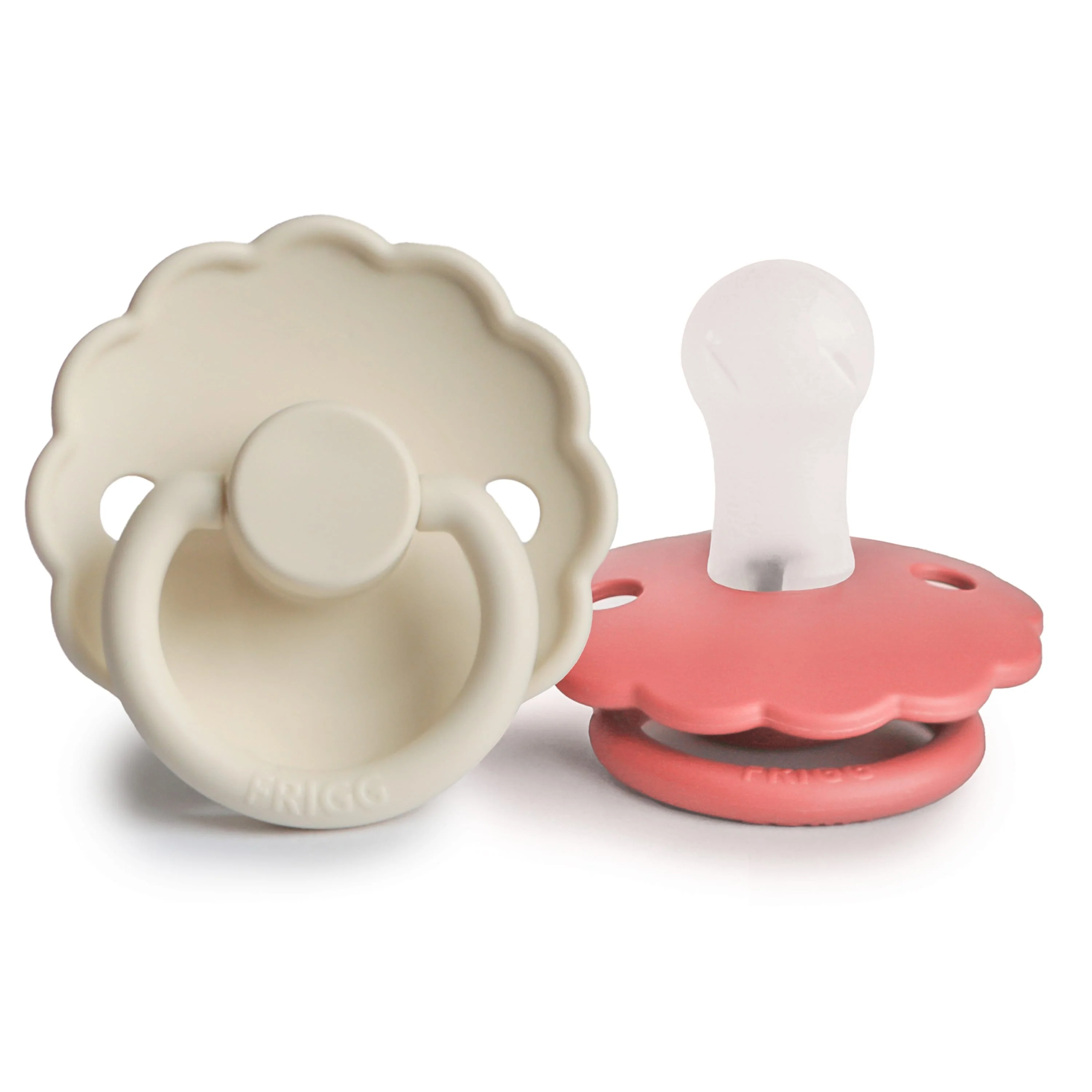 Frigg - Fopspeen Natural Latex 0-6m (2pack) | Cream Poppy
