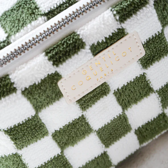Gentil Coquelicot Paris - Toilettas Badstof Damier | Khaki - Image 2