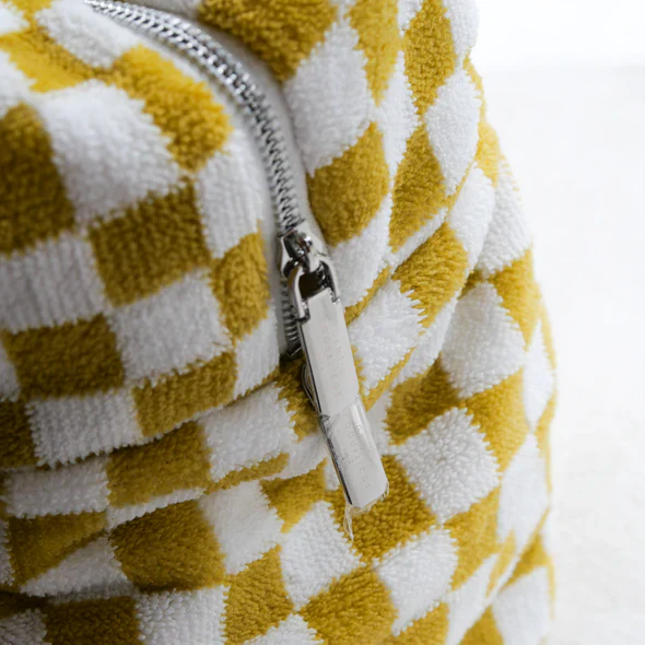 Gentil Coquelicot Paris - Weekendtas Badstof Damier | Ochre - Image 4
