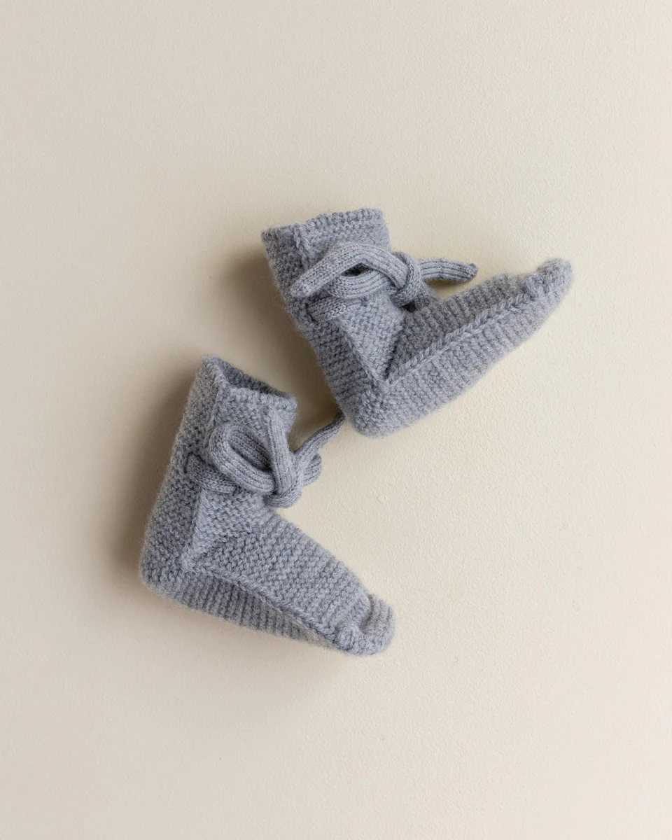 Hvid - Slofjes Grey Melange | 9-15m - Image 2