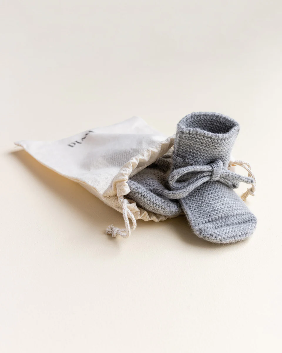 Hvid - Slofjes Grey Melange | 9-15m - Image 3