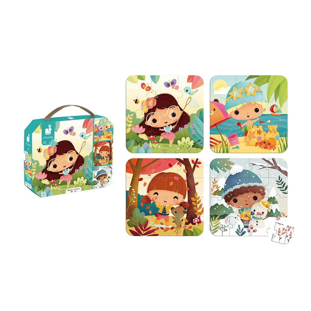 Janod - Evolutieve Puzzel 4 Seasons (4 puzzels) | Puzzels voor Peuters - Image 3