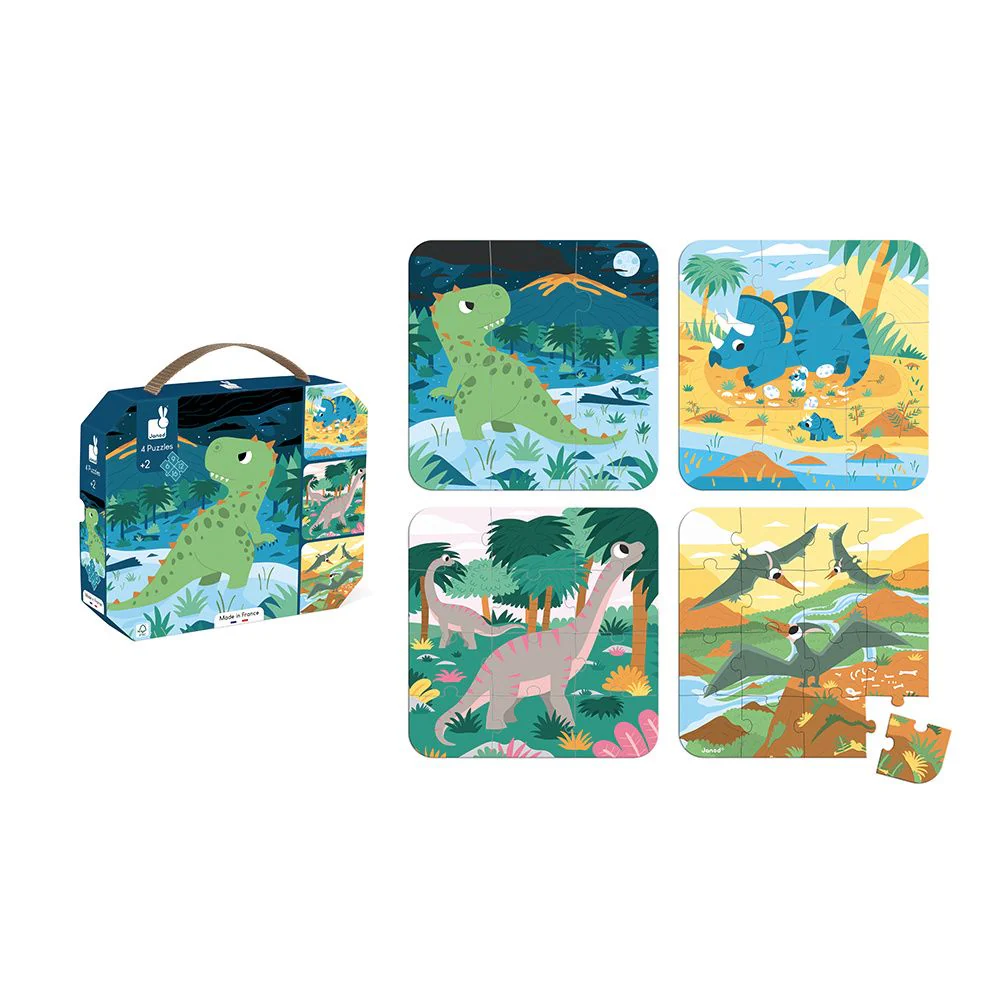 Janod - Evolutieve Puzzel Dinosaurs (4 puzzels) | Prehistorische Puzzelset voor Peuters - Image 3