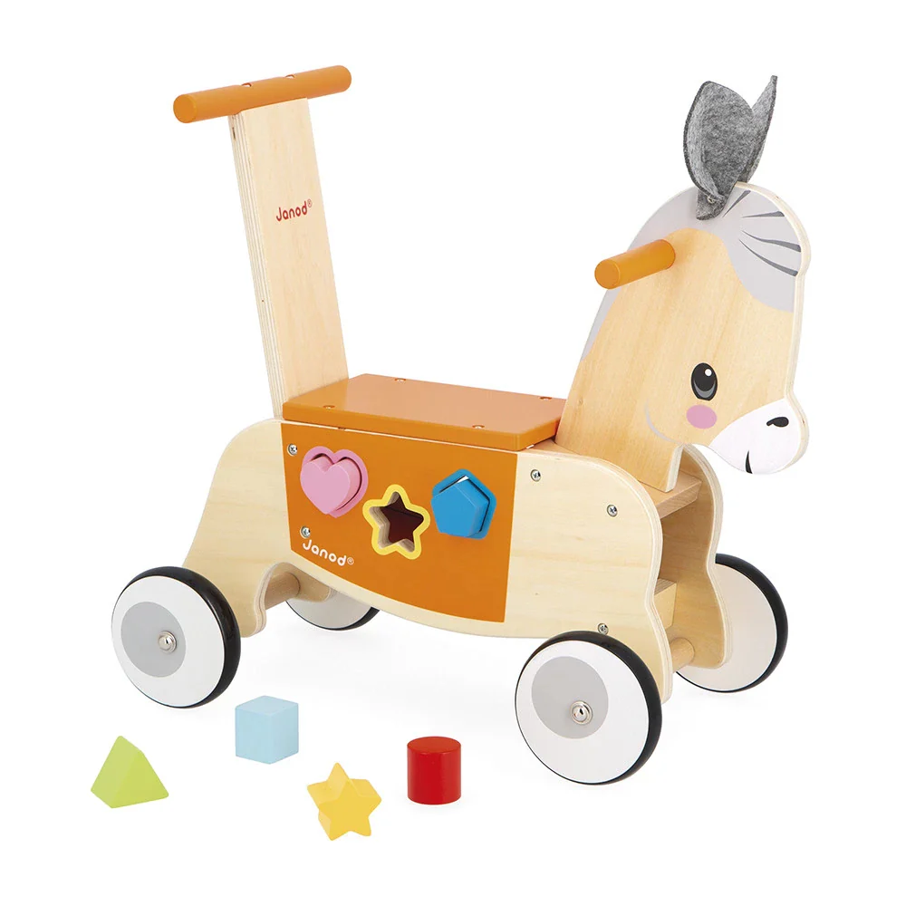 Janod - Loopwagen Ezel | Boerderij | Hout