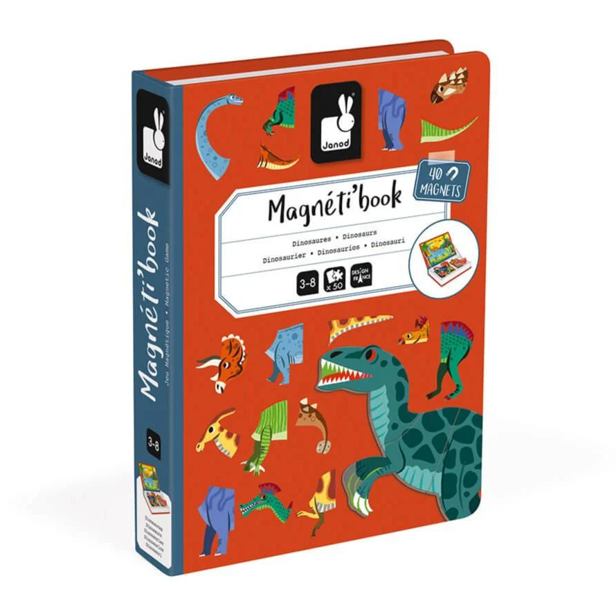 Janod - Magneetboek Magneti'Book Dinosaurs | Creatief Dinosaurus Spel