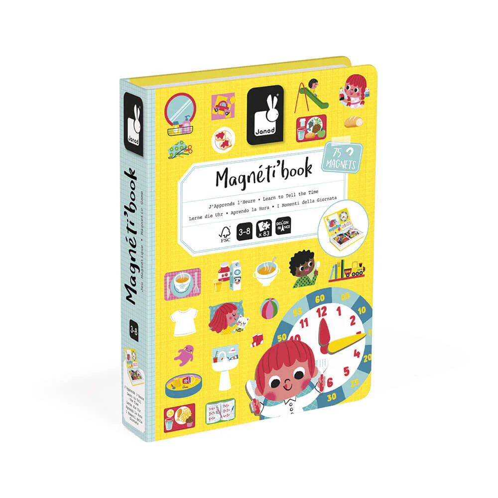 Janod - Magneetboek Magneti'Book Ik Leer De Klok | Educatief Klokleerspel