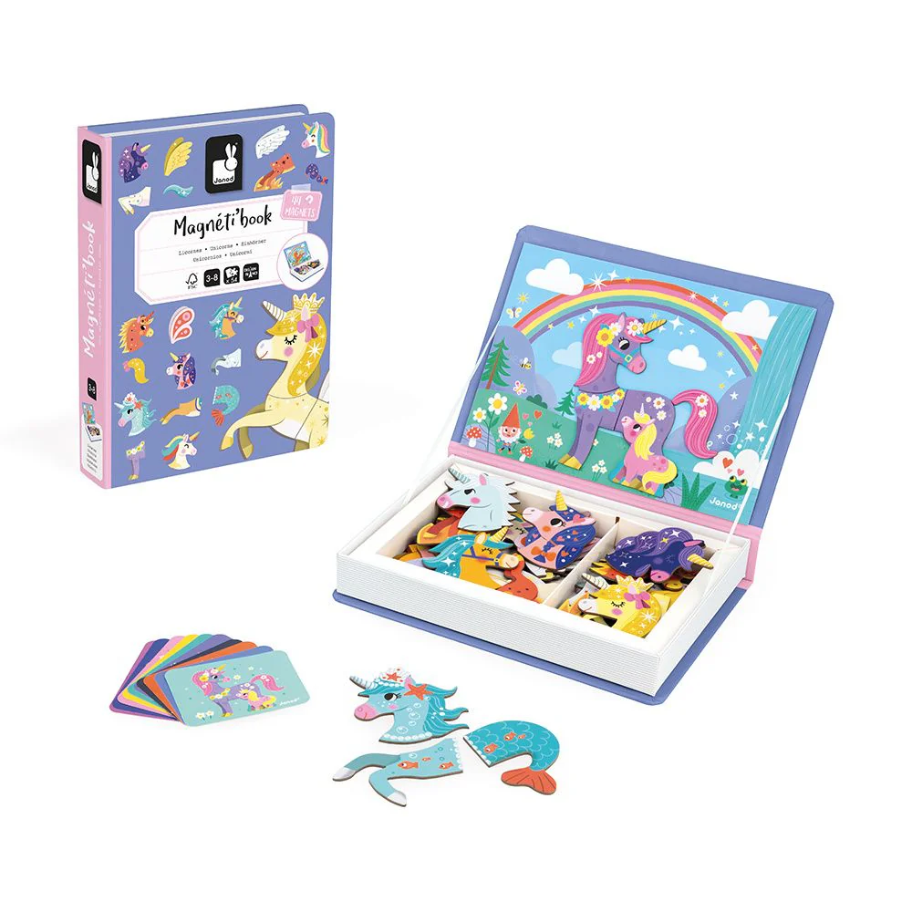 Janod - Magneetboek Magneti'Book Unicorns | Eenhoorn Thema - Image 2
