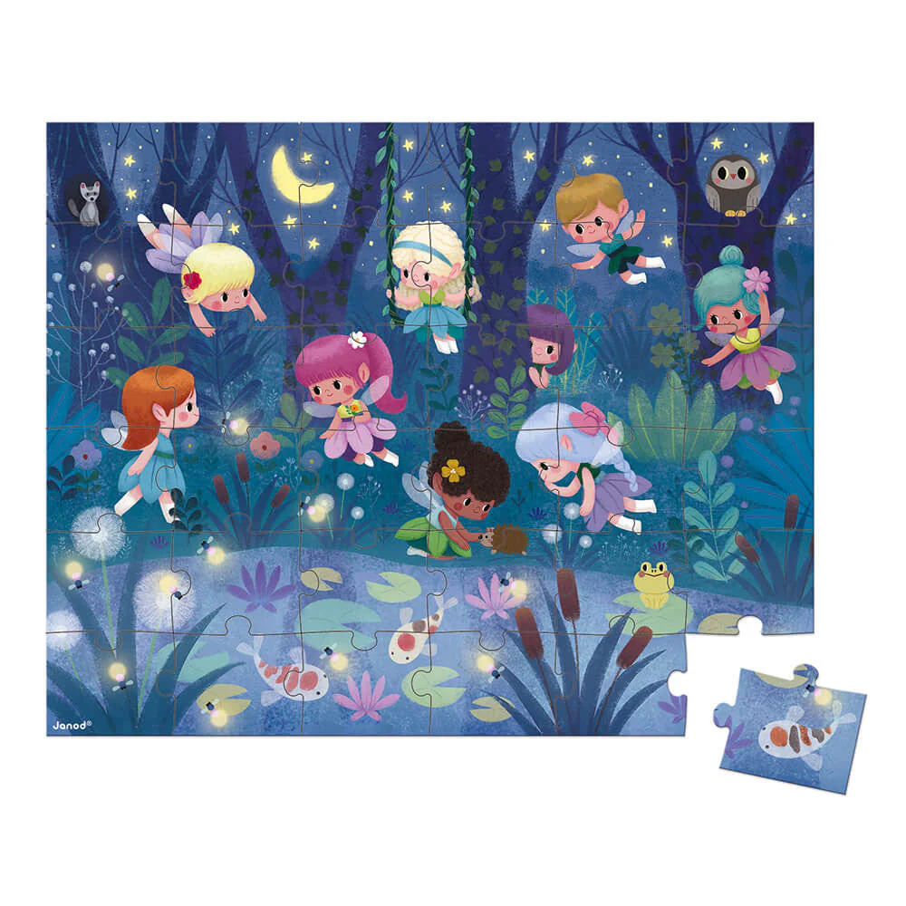 Janod - Puzzel Feeën en Waterlelies (36 stuks) | Feeën Thema Puzzel - Image 2